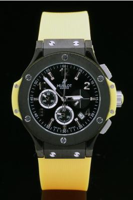 hublot black surface yellow bracelet women watches